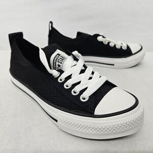 Converse All Stars Kids Knit Slip-On Shoes 665412F Black White Toddler Size 12